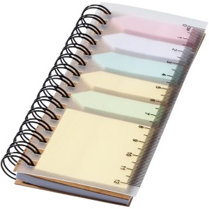 Spinner spiral notebook with coloured sticky notes, Natural (Sticky notes)