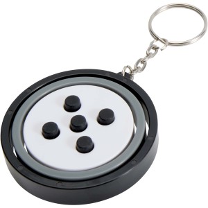 Spinx recycled plastic gyroscope fidget keychain, Solid blac