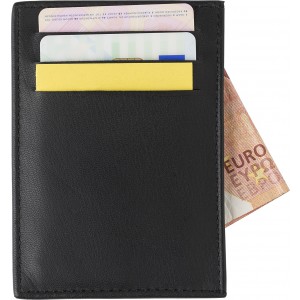 Split leather credit card wallet Logan, black (Wallets)