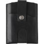 Split leather RFID credit card wallet, black