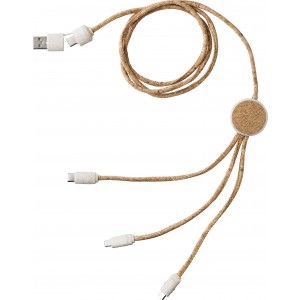 Stainless steel charging cable Gemma, brown (Eletronics cables, adapters)