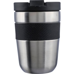 Stainless steel double-walled drinking mug 300 ml Keith, bla (Mugs)