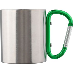 Stainless steel double walled mug Nella, green (Mugs)