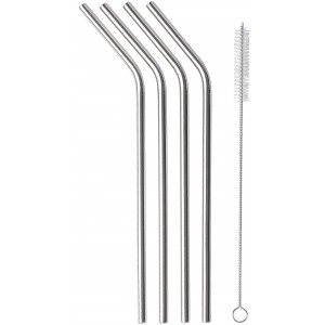 Stainless steel straws Rudy, silver (Metal kitchen equipments)