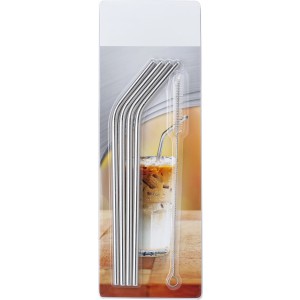 Stainless steel straws Rudy, silver (Metal kitchen equipments)