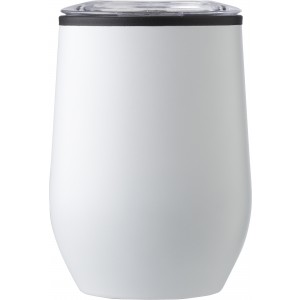 Stainless steel travel mug Zoe, white (Glasses)