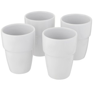 Staki 4-piece 280 ml stackable mug gift set, White (Glasses)