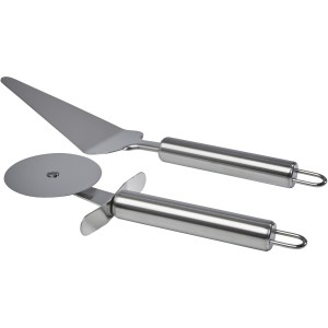 Tagly 2-piece pizza set, Silver (Metal kitchen equipments)