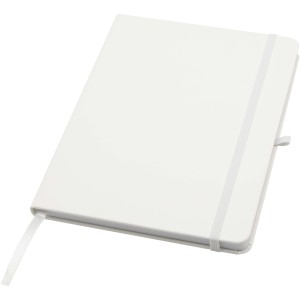 Teak A5 recycled hard cover notebook with lined pages, White (Notebooks)