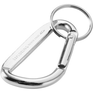 Timor recycled aluminium carabiner keychain, Silver (Keychains)