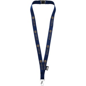 Tom recycled PET lanyard with breakaway closure, Navy (Lanyard, armband, badge holder)