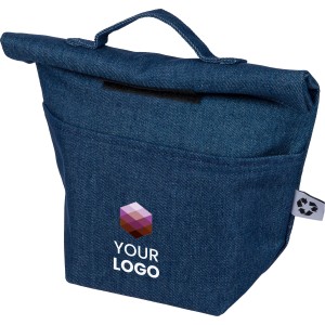 Recycled denim cooler roll-top bag Mira, blue