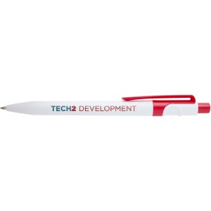 Unica recycled plastic ballpoint pen (black ink), Red (Plastic pen)