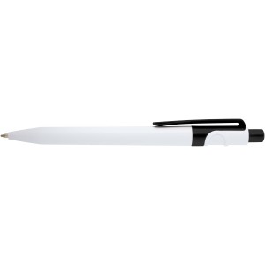 Unica recycled plastic ballpoint pen (black ink), Solid blac (Plastic pen)