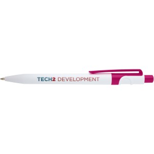 Unica recycled plastic ballpoint pen (blue ink), Magenta (Plastic pen)