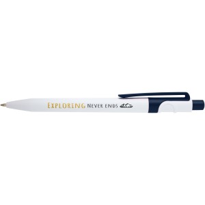 Unica recycled plastic ballpoint pen (blue ink), Navy (Plastic pen)