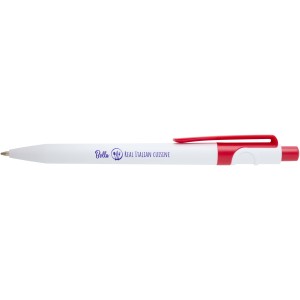 Unica recycled plastic ballpoint pen (blue ink), Red (Plastic pen)