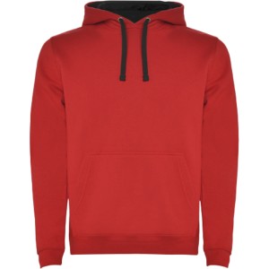 Urban men's hoodie, Red, Black