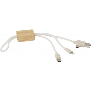 USB charger key holder Keegan, brown (Eletronics cables, adapters)