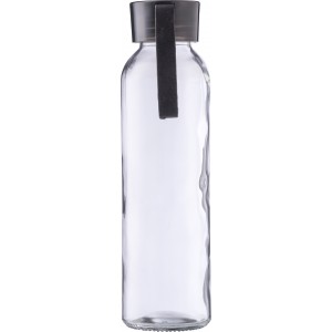 Glass drinking bottle (500 ml) Anouk, black