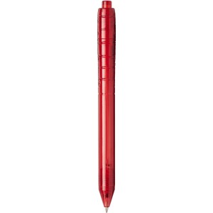 Vancouver recycled PET ballpoint pen, Transparent/Red (Plastic pen)