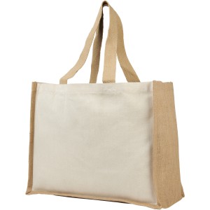 Varai 340 g/m2 canvas and jute shopping tote bag, Natural (Shopping bags)