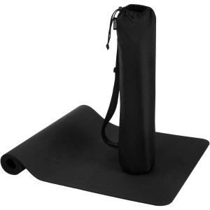 Virabha recycled TPE yoga mat, Solid black (Sports equipment)