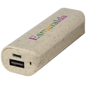 Yoko 1200mAh wheat straw power bank, Beige (Powerbanks)