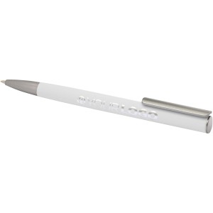 Ziggur aluminium ballpoint pen (blue ink), White (Metallic pen)