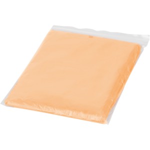 Ziva disposable rain poncho with storage pouch, Orange (Raincoats)